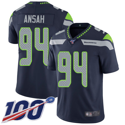 Seattle Seahawks Limited Navy Blue Men Ezekiel Ansah Home Jersey NFL Football #94 100th Season Vapor Untouchable->seattle seahawks->NFL Jersey